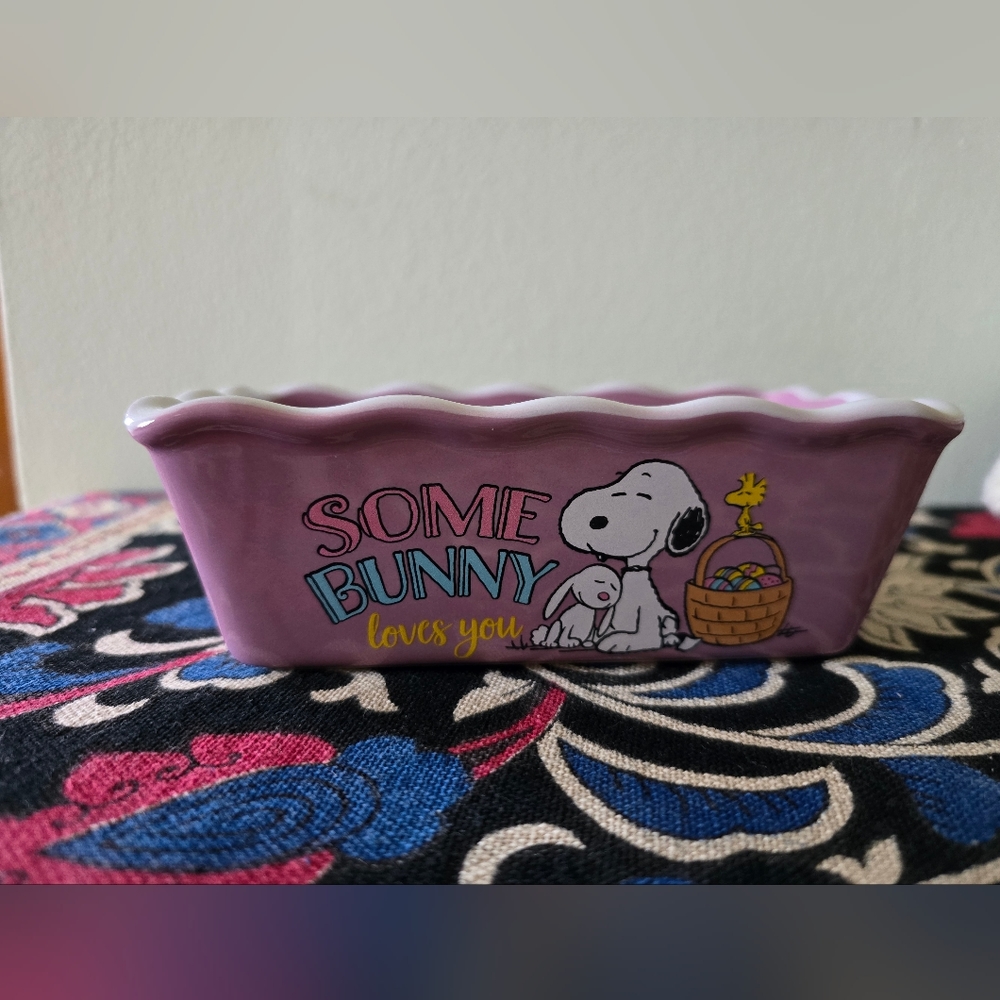 Peanuts mini loaf pan, some bunny loves you